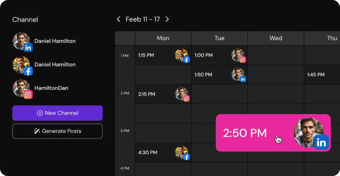 Seamless scheduling calendar